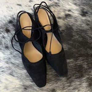 The Row black suede heels size 40